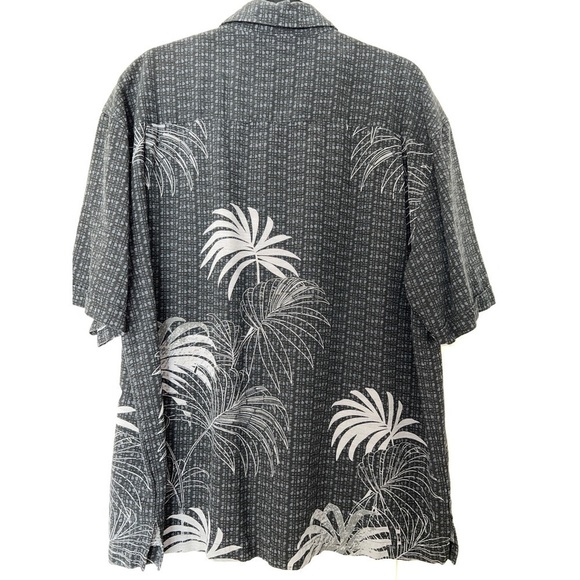 Jamaica JAXX 100% SILK SHORT SLEEVE BLACK PALMS SHIRT - SIZE XL - Picture 2 of 7